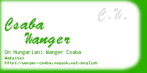 csaba wanger business card